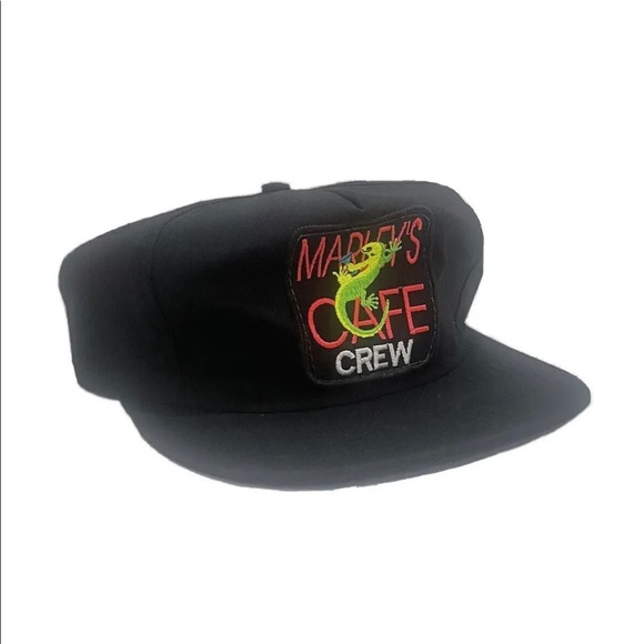 Vintage 1990's Marley's Cafe Crew Snapback Trucker Hat Lizard Floral NWOT - Picture 2 of 5